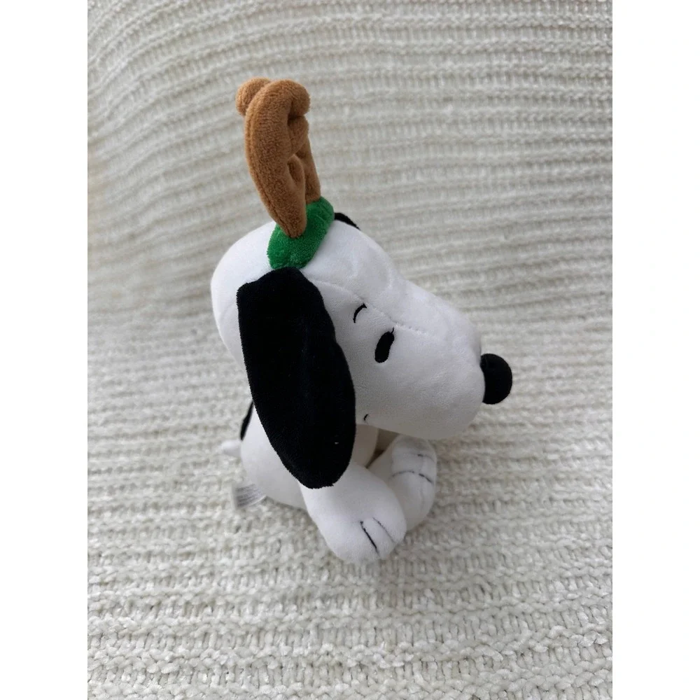 Hallmark Snoopy Plush Reindeer Antlers Christmas Peanuts Stuffed Animal Toy 8 in